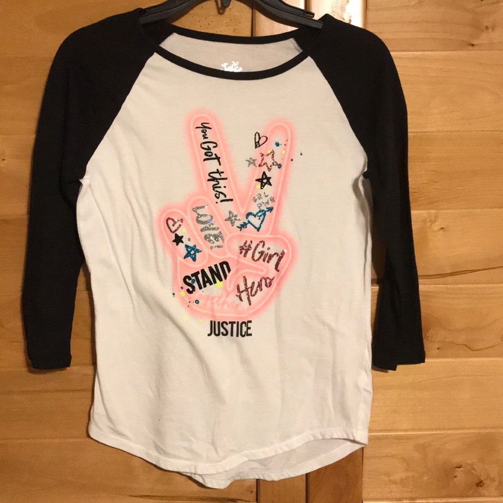 Justice 3/4 sleeve tee size 12